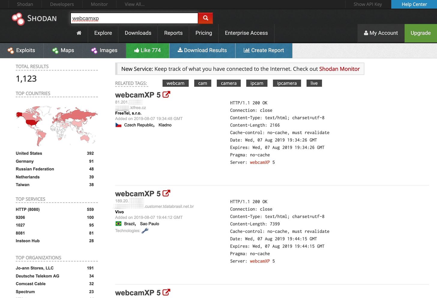 shodan webcams