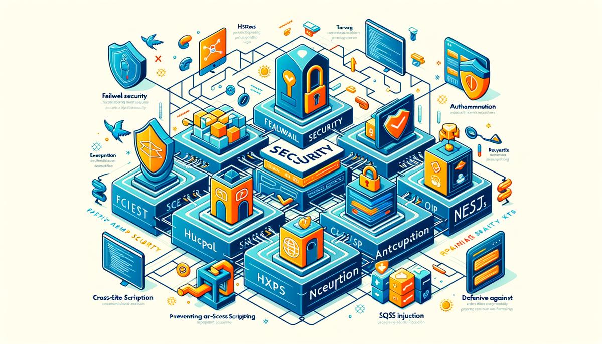 Image showing various security features implemented in NestJS framework for enhanced application security