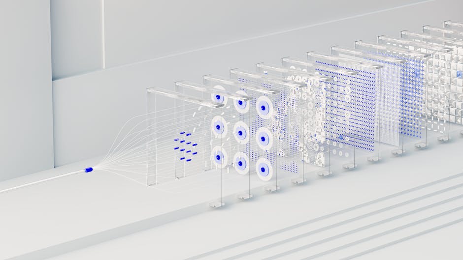 An illustration depicting the architecture of Generative Adversarial Networks (GANs), with a generator network creating synthetic data and a discriminator network evaluating the authenticity of the generated data, working together in a competitive feedback loop.